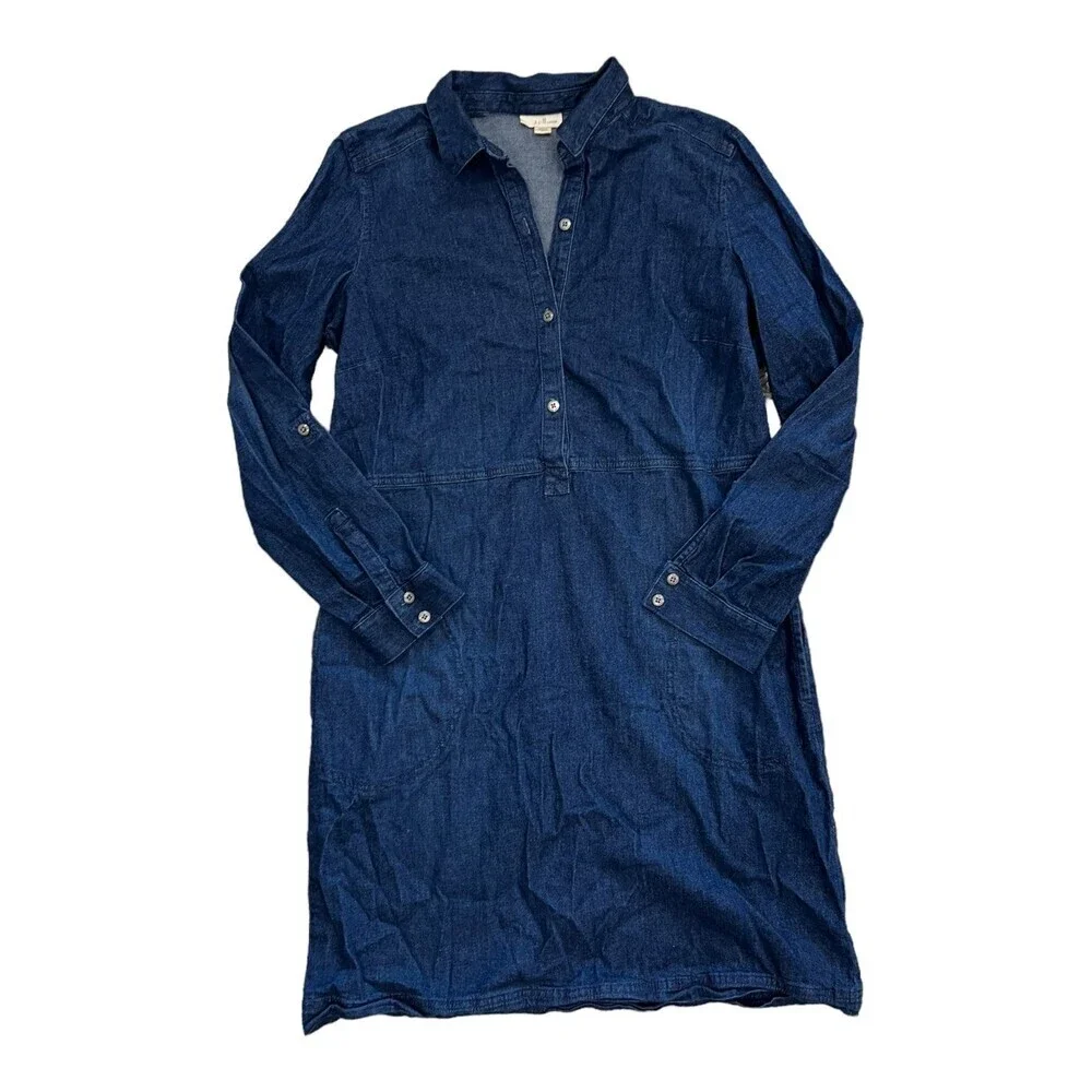 J. Jill Denim Blue Shirt Dress M